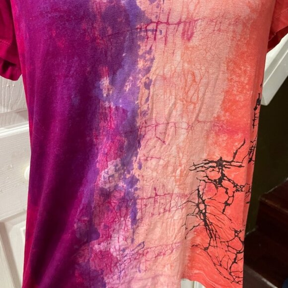 Y2K ART OF CLOTH T-SHIRT HAND DYED SHIRT MADE IN USA Sz S HIPPIE GROOVE - Picture 5 of 16